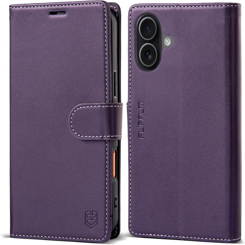 FLIPALM Wallet Case for iPhone 17 with Credit Card Holder,PU Leather Folio Flip Kickstand Protective Shockproof Cover for Apple 17 Phone Case (Purple, for iPhone 17-6.3'') - Image 1